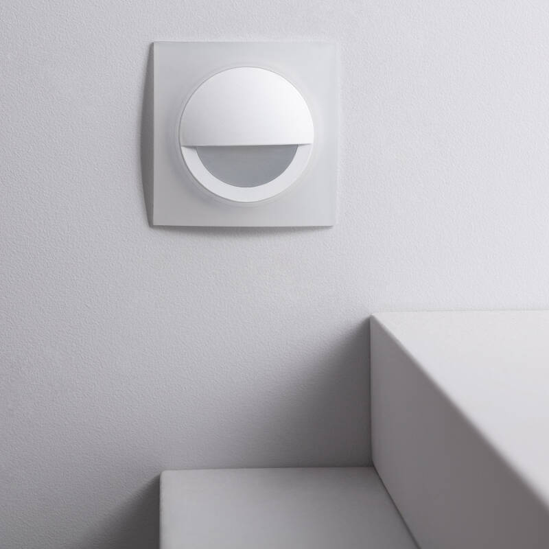 Baliza LED 3W Empotrable Pared Cuadrado Blanco Occulare