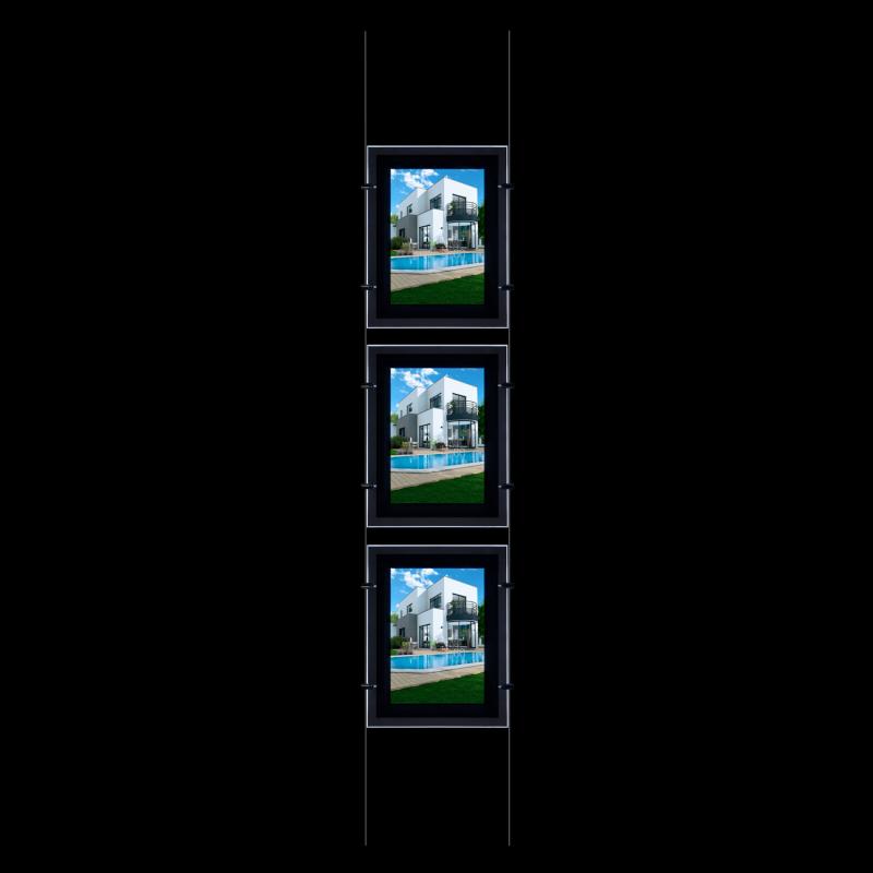 Kit Cartel Expositor LED DIN A3 Vertical