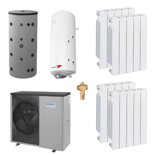 Kit Aerotermia con Radiadores Domusa Dual Clima 19HT 19kW R290 para 200m2