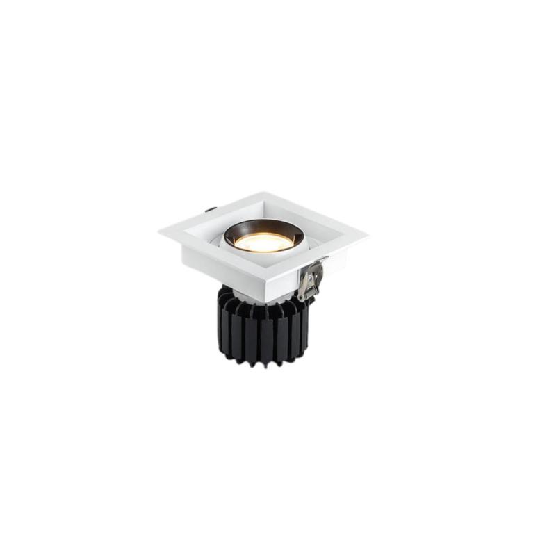 Foco Downlight LED 12W COB Direccionable 360º Cuadrado Corte 100x100 mm CRI90 Expert Color  No Flicker