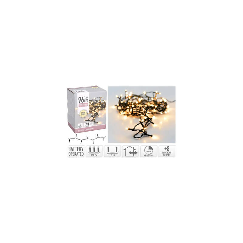 Guirnalda Exterior Cable Negro LED con Batería 7.5m