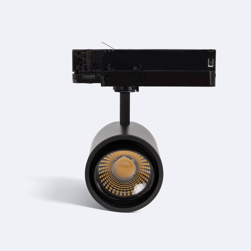 Foco Carril LED Trifásico 40W Fasano Bisel Regulable Negro