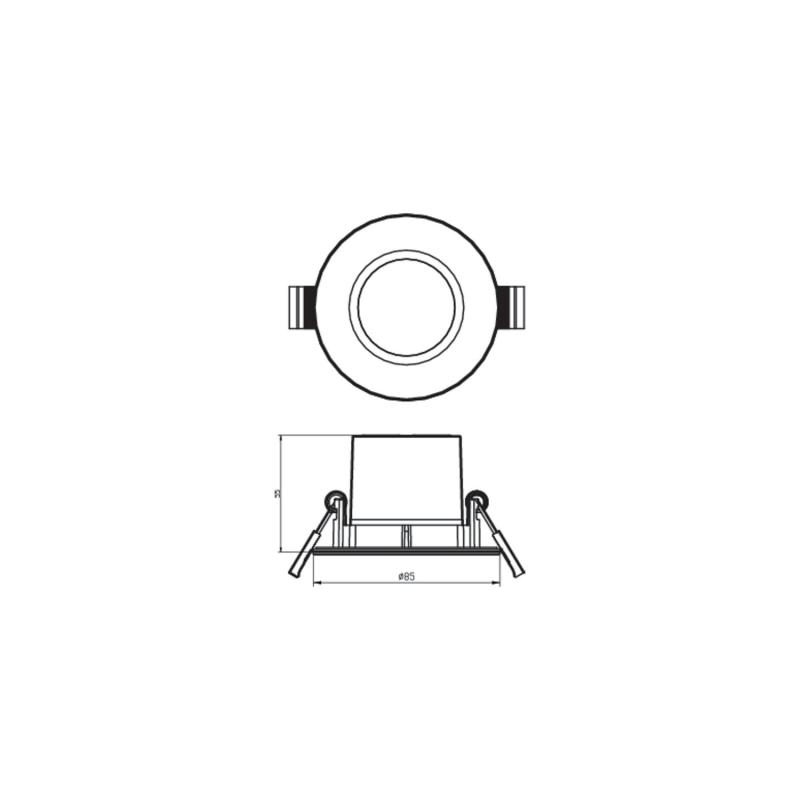 Foco Downlight LED Regulable 5W PHILIPS Dive Corte Ø 70 mm