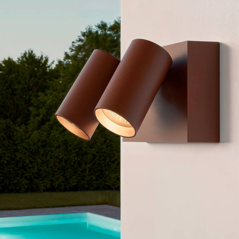 Aplique de Pared Exterior LED 18W Aluminio CCT Seleccionable Dos Focos Kuriya