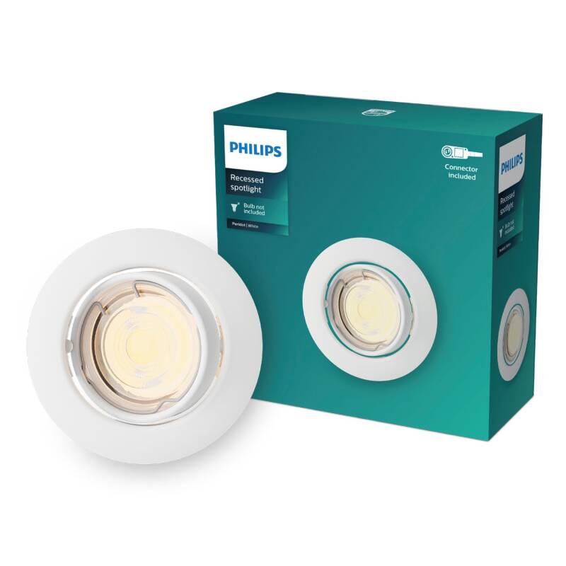 Aro Downlight Circular PHILIPS Peridot para Bombilla LED GU10 Ø 75 mm