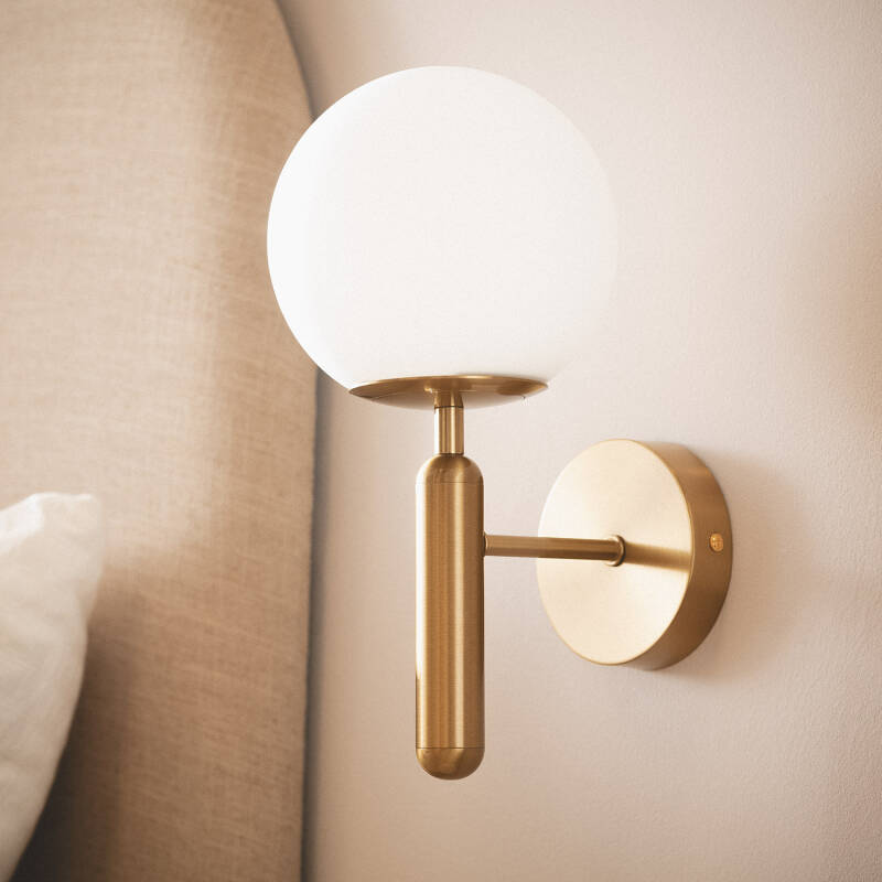 Lámpara de Pared Metal y Cristal Oto