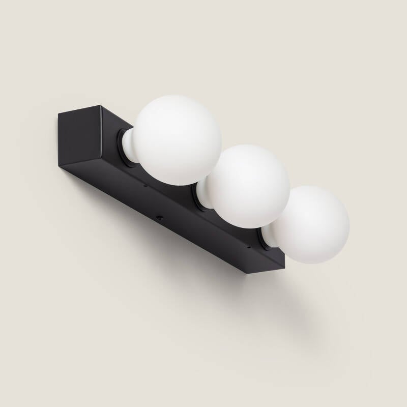 Lámpara de Pared Baño Metal 3 Focos Aizkra