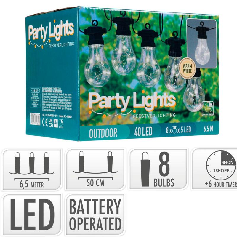 Guirnalda Exterior LED de 8 Bombillas Daku 6.5m