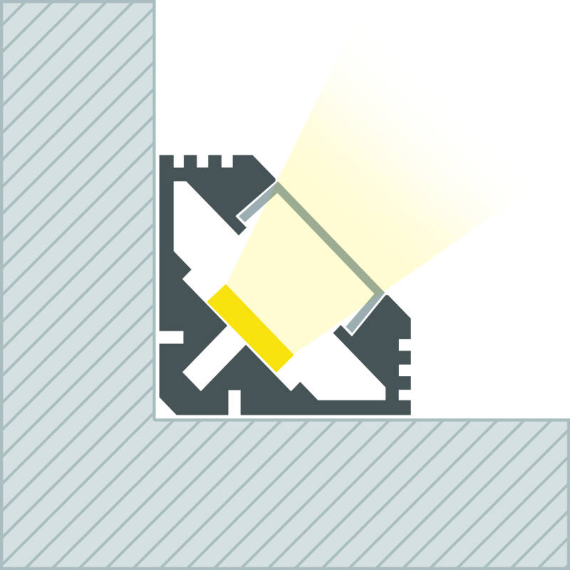 Perfil Aluminio Esquina 2m para Tira LED hasta 11 mm