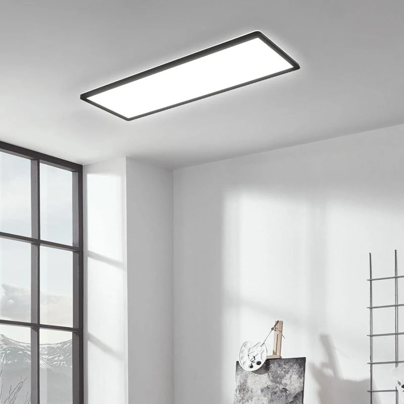 Plafón LED 24W Rectangular SwitchCCT Seleccionable 580x200 mm Doble Cara Negro