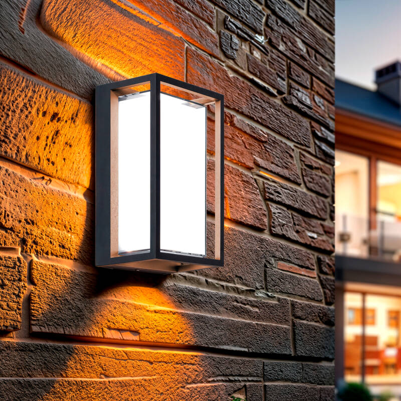 Aplique de Pared Exterior LED 12W Aluminio CCT Seleccionable Doble Difusor Arelien Large II