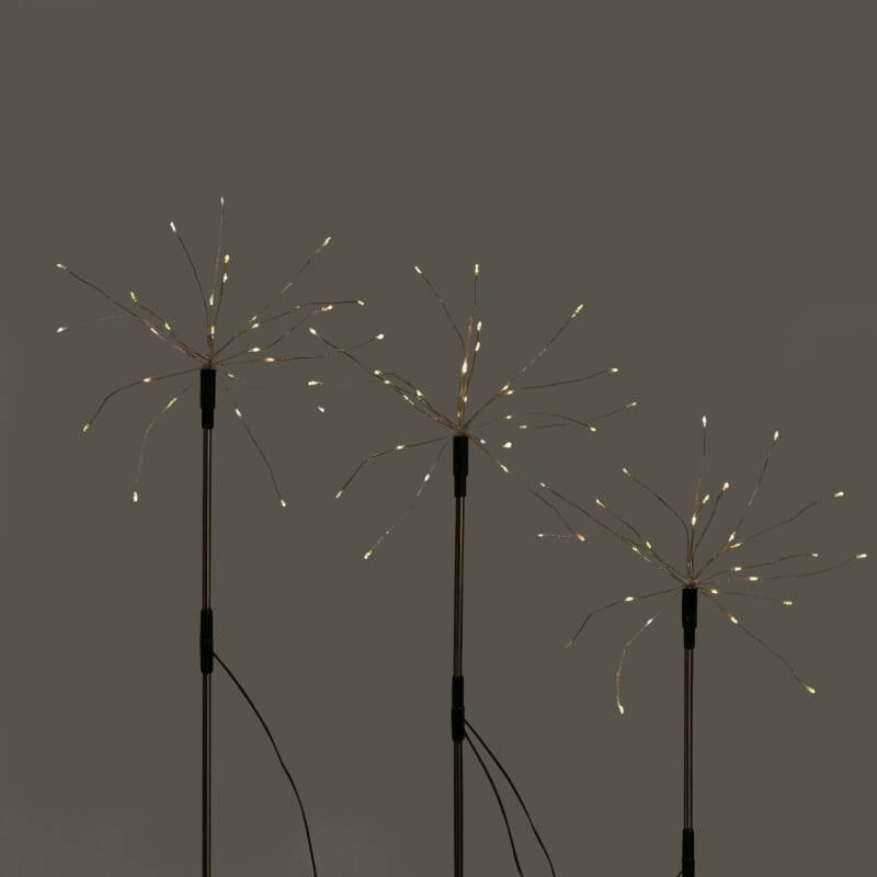 Set de 3 Pinchos LED Exterior Solar Diente de Leon