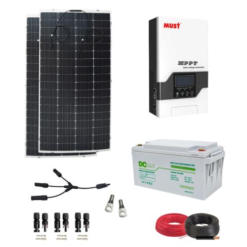 Paneles Solares Flexibles 480W con Batería DC Solar 100Ah