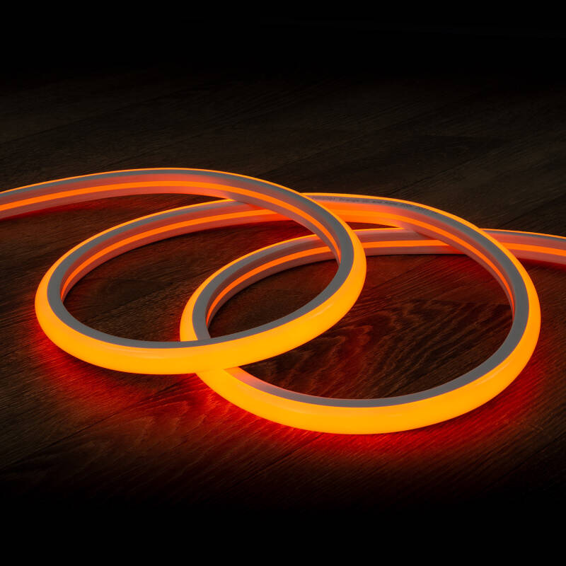 Tira LED Neón Regulable 220V Naranja Semicircular 180 7.5W/m Corte 100cm IP67 a Medida
