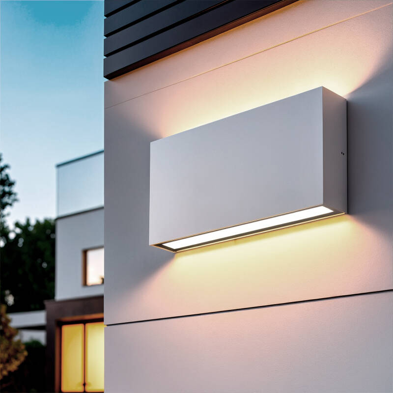 Aplique de Pared Exterior LED 10W Iluminación Doble Cara Rectangular Blanco Luming II