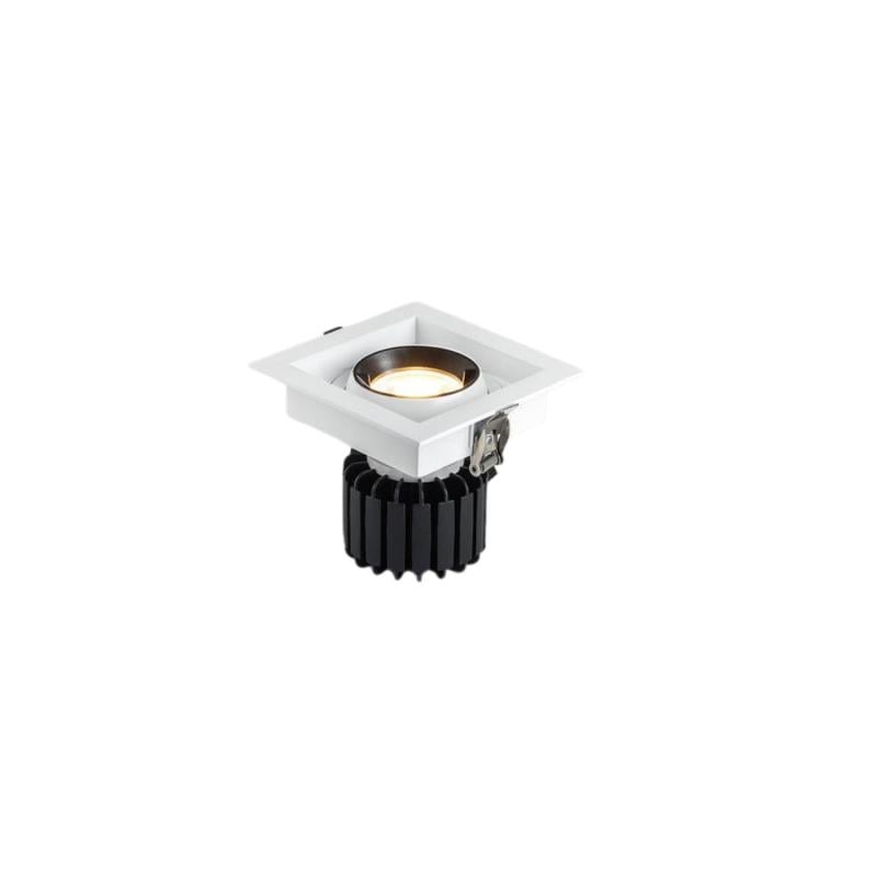 Foco Downlight LED 12W COB Direccionable 360º Cuadrado Corte 100x100 mm CRI90 Expert Color  No Flicker