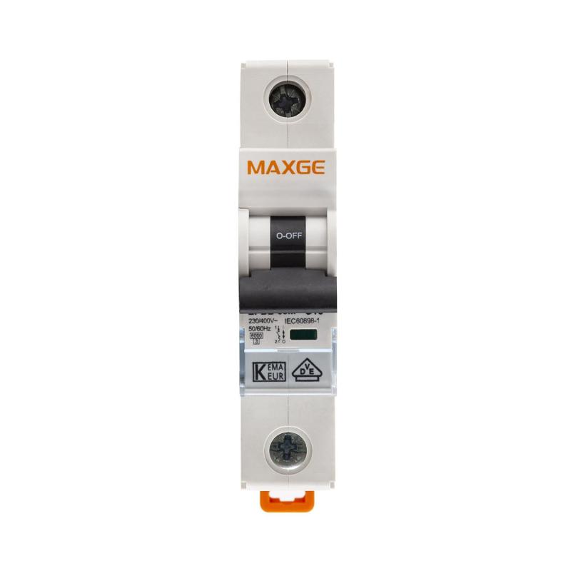 Interruptor Magnetotérmico Residencial 1P 6-40A 6kA Curva C MAXGE Alpha+