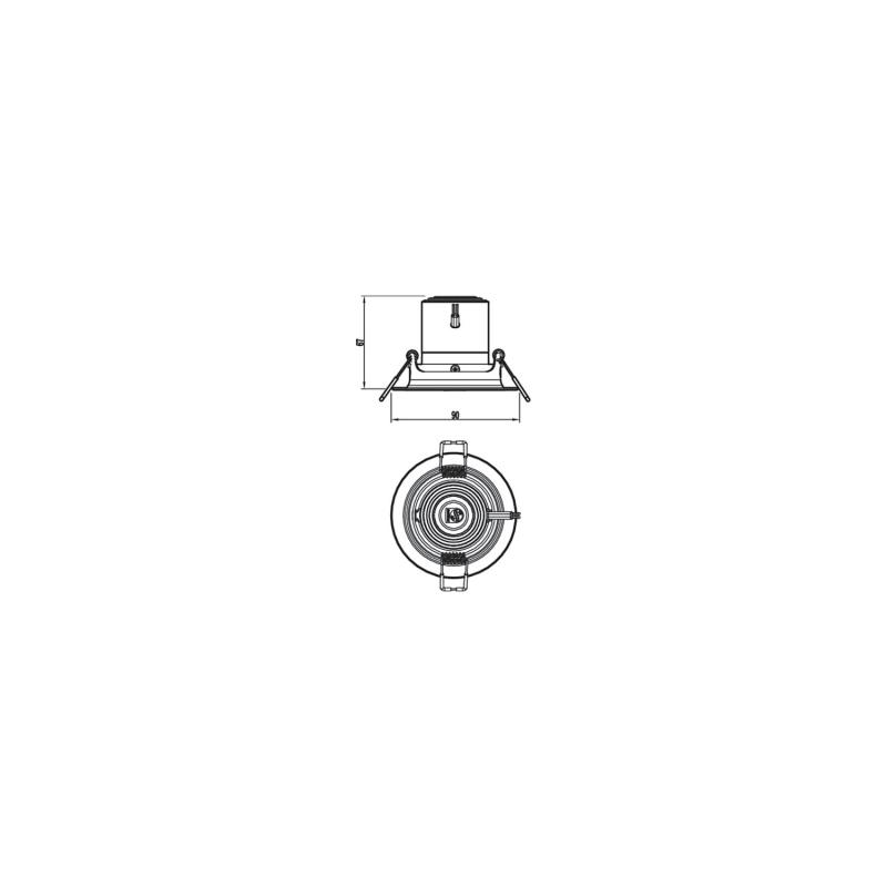 Foco Downlight LED SceneSwitch 5W PHILIPS Pomeron Corte Ø 70 mm