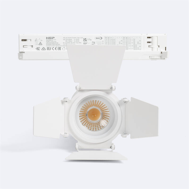 Foco Carril LED Trifásico 30W Fasano Cinema CCT Seleccionable Regulable DALI Blanco