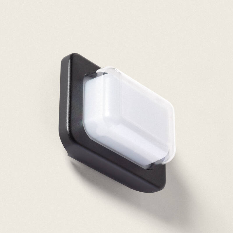 Aplique de Pared Exterior LED 10W Iluminación Rectangular Negro Gulpos