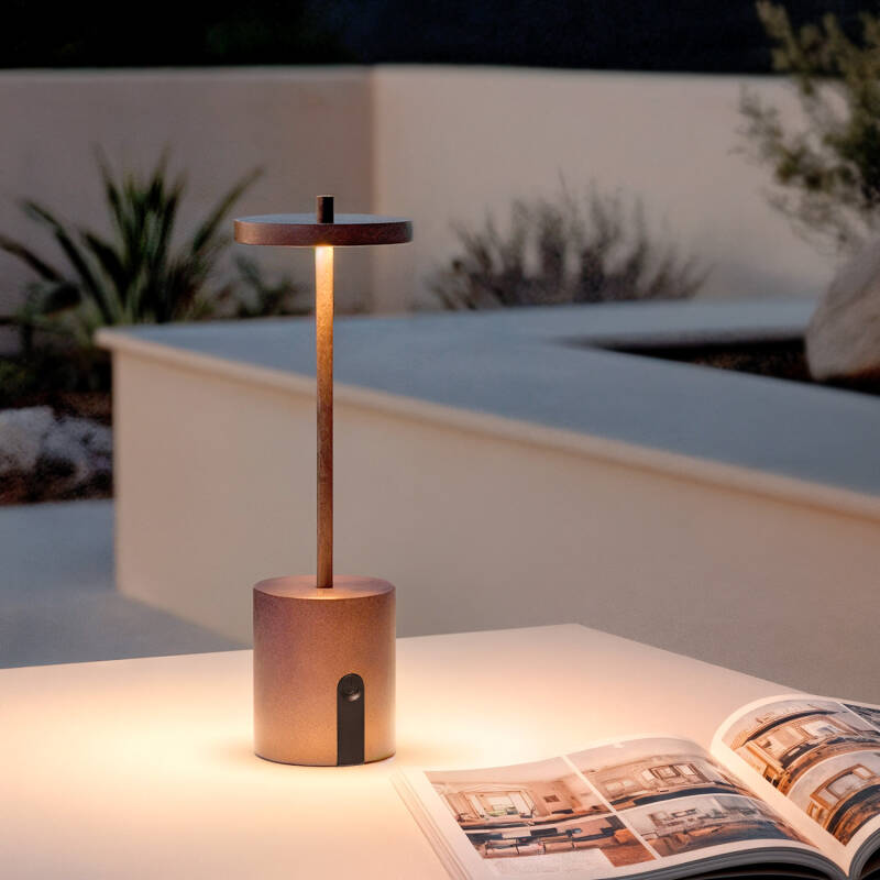 Lámpara de Mesa LED Portátil para Exterior Metal con Batería Recargable Jawania