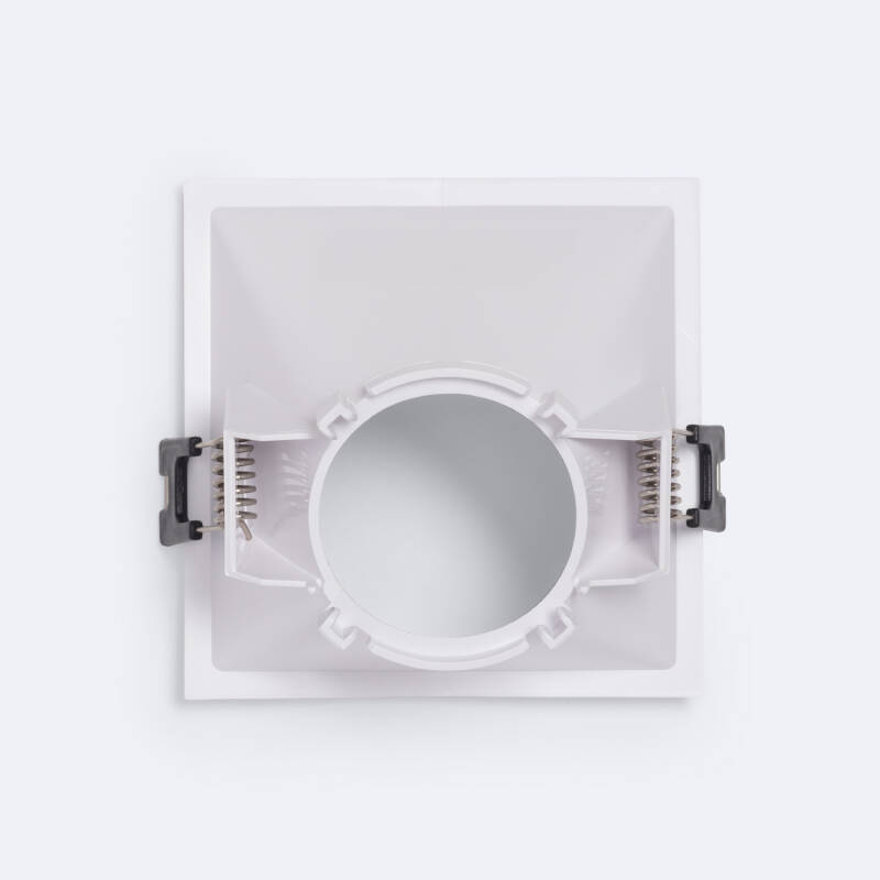 Aro Downlight Cuadrado 45º Bajo UGR para Bombilla LED GU10 / GU5.3 Corte 85 x 85 mm