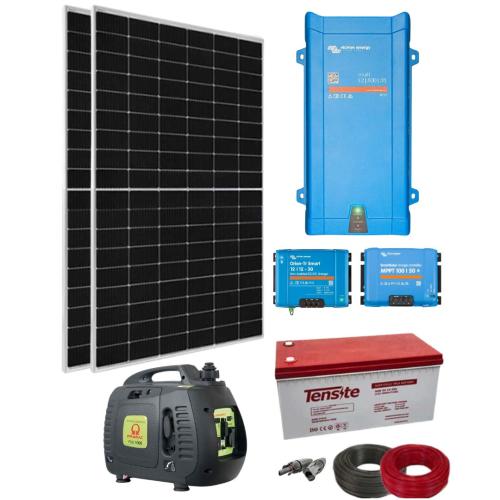 Kit Placa Solar Furgoneta 800W 12V 4000Whdia con Generador Eléctrico Portátil