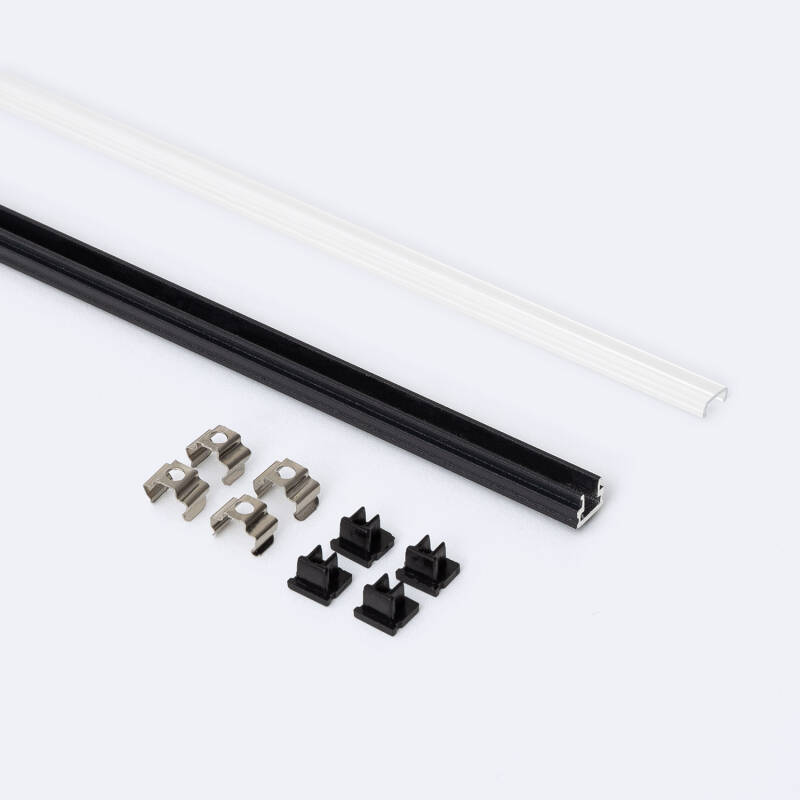 Perfil Aluminio Superficie 2m para Tira LED hasta 6 mm