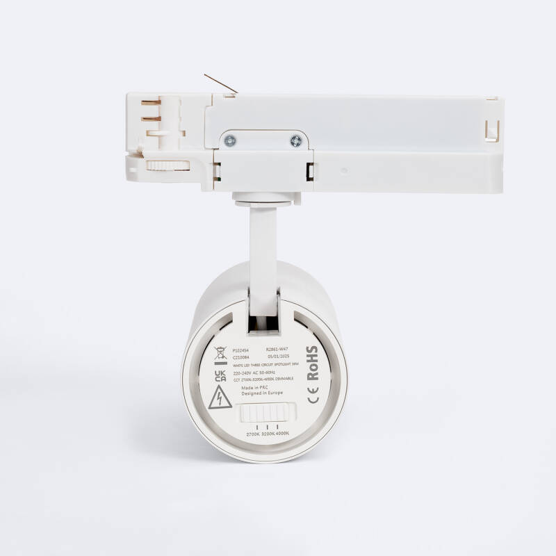 Foco Carril LED Trifásico 30W Fasano Regulable Blanco
