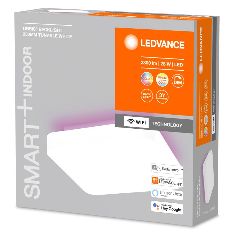 Plafón LED 28W RGBW Cuadrado 350x350 mm Smart+ WiFi ORBIS Backlight LEDVANCE 4099854473180