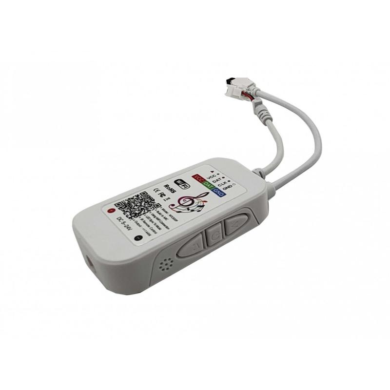Controlador Regulador Tuya WiFi Tira LED RGB Digital SPI 5-24V DC Con Mando IR y control Musical