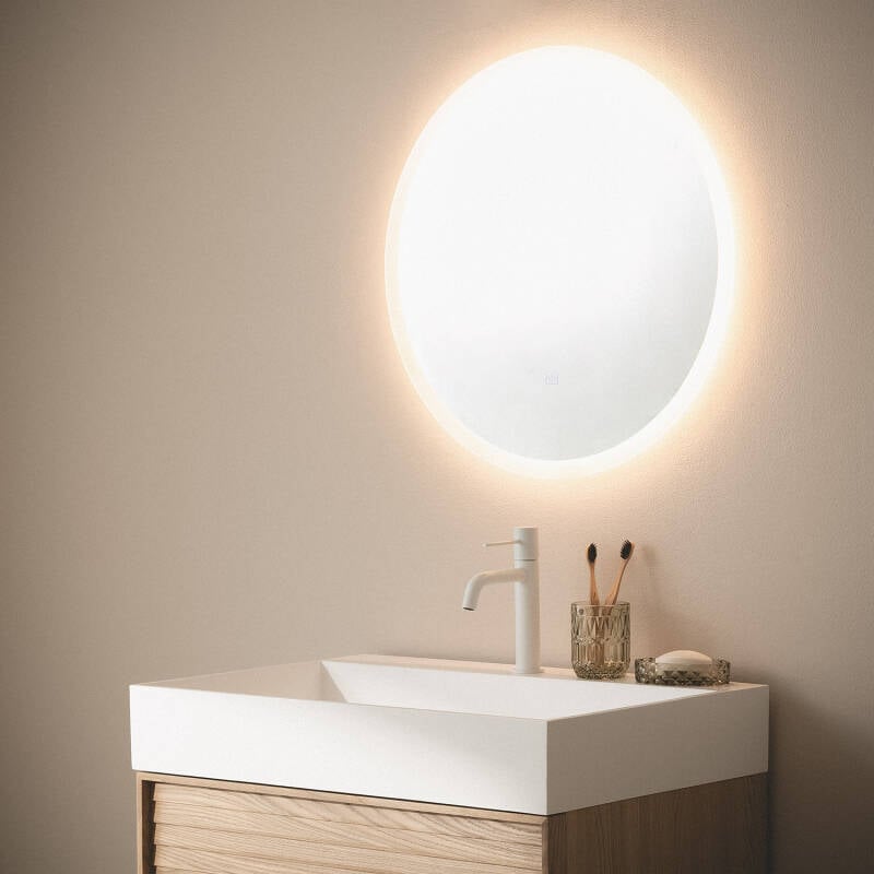 Espejo Baño con Luz LED y Antivaho Ø60 cm Shala