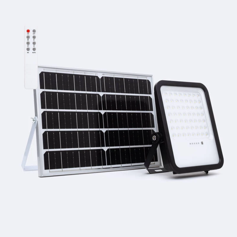 Foco Proyector LED Solar 2200 lm IP65 con Control Remoto Nurda Blanco Neutro 4000K