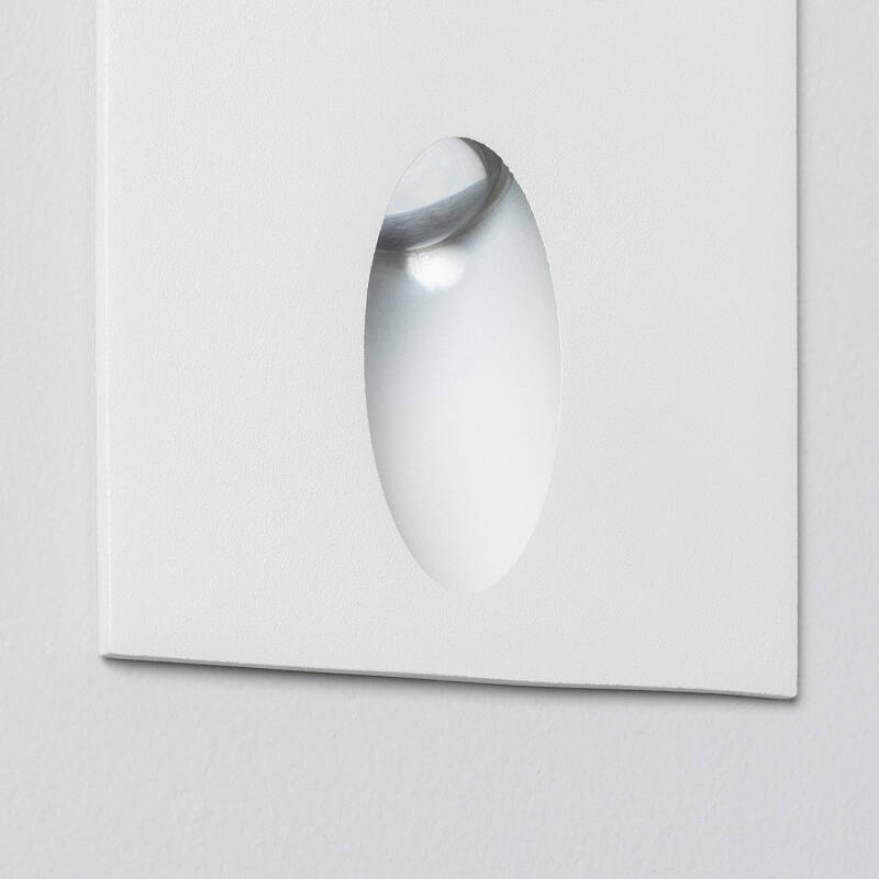 Baliza Exterior LED 3W Empotrable Pared Cuadrado Oval Adam