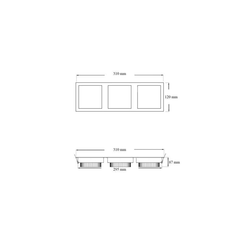 Foco Downlight LED 3x10W CREE-COB Direccionable Madison LIFUD (UGR 19) Corte 295x110 mm