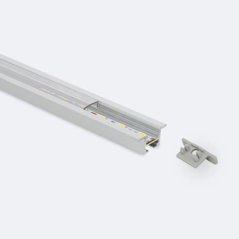 Perfil Aluminio Empotrable para Techo con Clips para Tiras LED hasta 12 mm