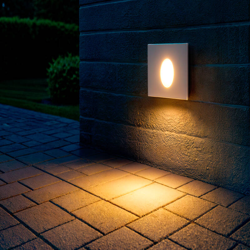 Baliza Exterior LED 3W Empotrable Pared Cuadrado Oval Adam
