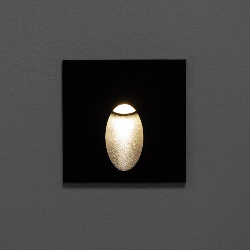 Baliza Exterior LED 3W Empotrable Pared Cuadrado Gris Ellis