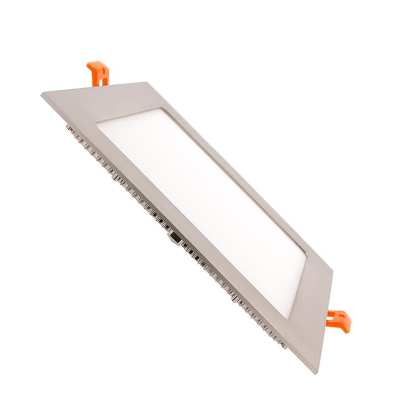 Placa LED 15W Cuadrada SuperSlim Corte 180x180 mm Silver