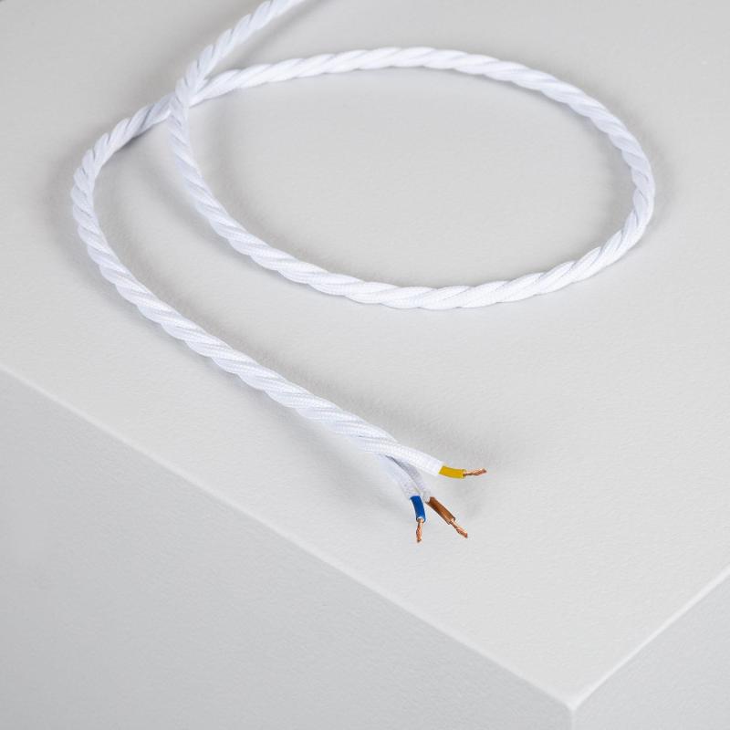 Cable Textil Eléctrico Trenzado Blanco