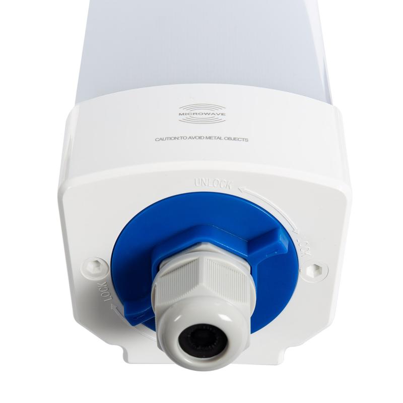 Pantalla Estanca LED 120cm 40W High Lumen 150lm/W Aluminio IP65 Enlazable con Sensor Microondas MERRYTEK