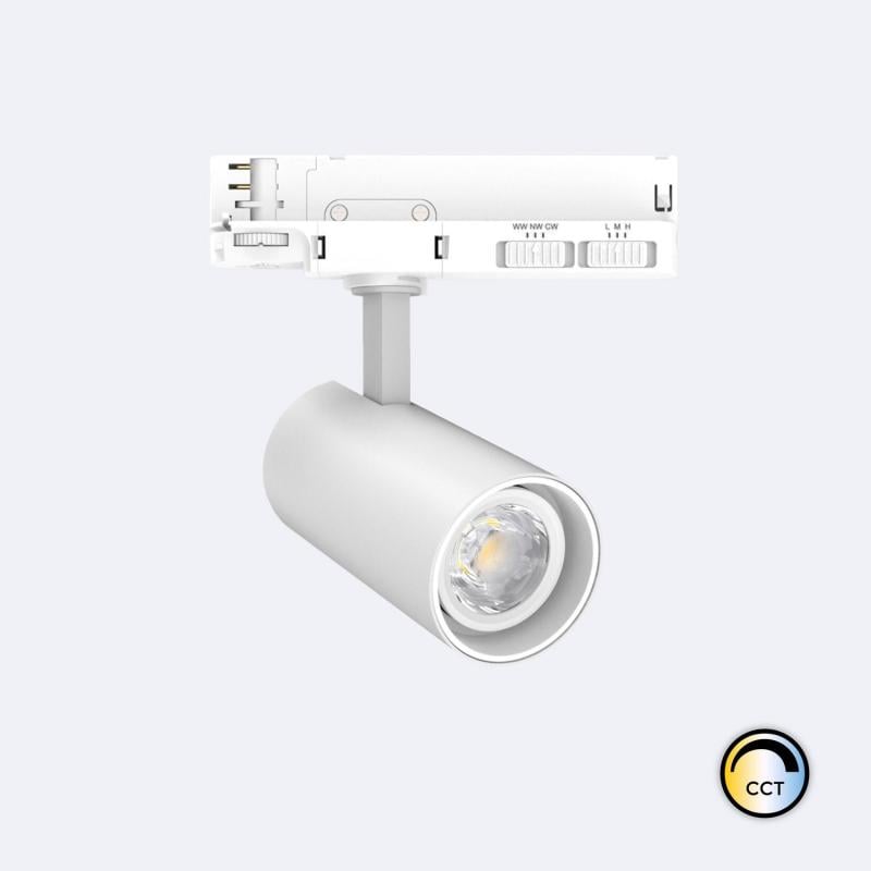 Foco Carril LED Trifásico 20W Fasano CCT Seleccionable Regulable Blanco