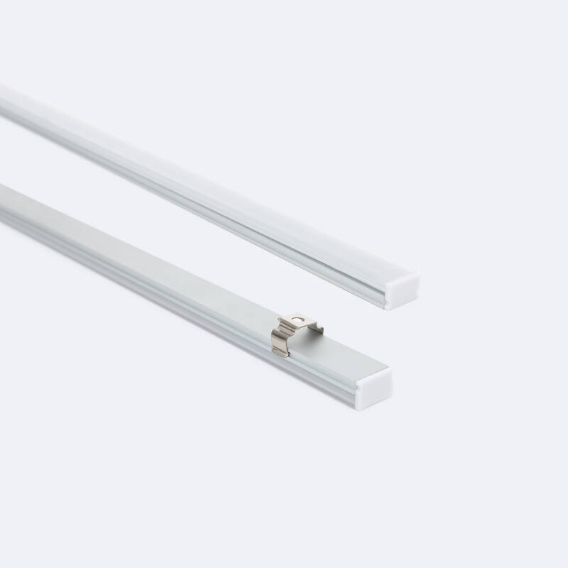 Perfil Aluminio Superficie 2m para Tira LED hasta 8 mm