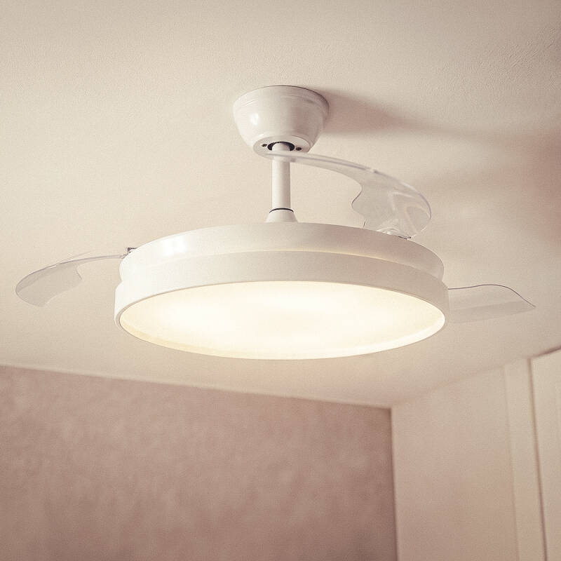 Ventilador de Techo con luz Silencioso DC aspas retráctiles Kaios