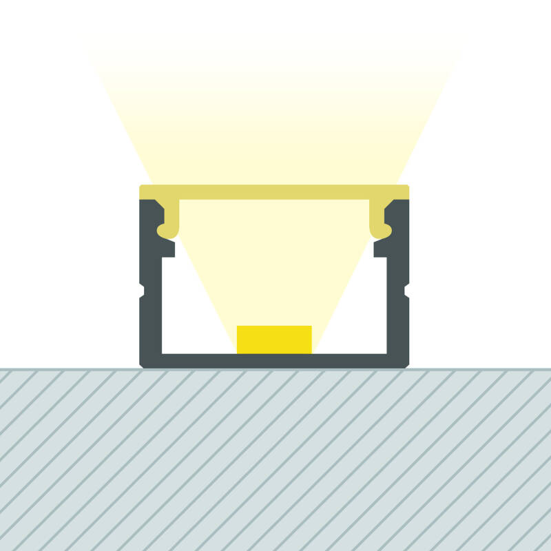 Perfil Aluminio Superficie para Tira LED hasta 15 mm