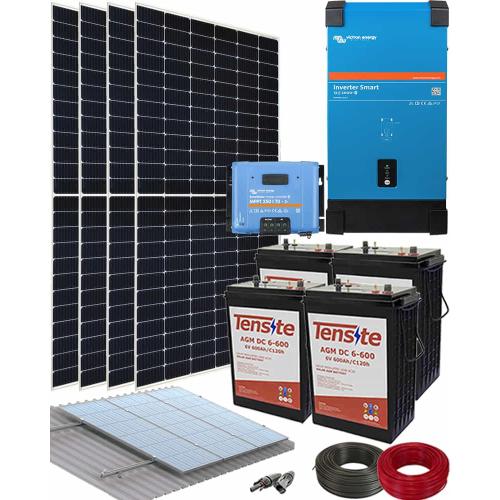 Kit Solar Vivienda Aislada 2000W 24V 6400Whdia