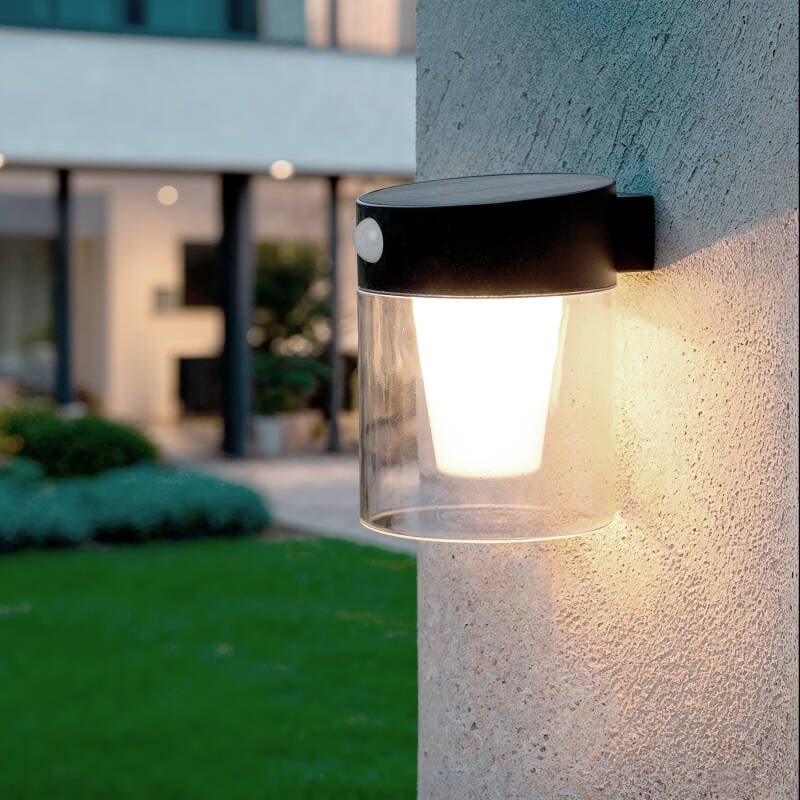 Aplique de Pared Exterior Solar LED 1,5W Aluminio con Sensor de Movimiento Efren