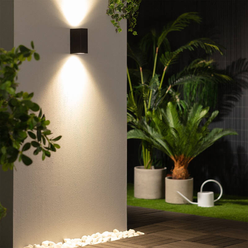 Aplique de Pared Exterior Iluminación Doble Cara Miseno Negro