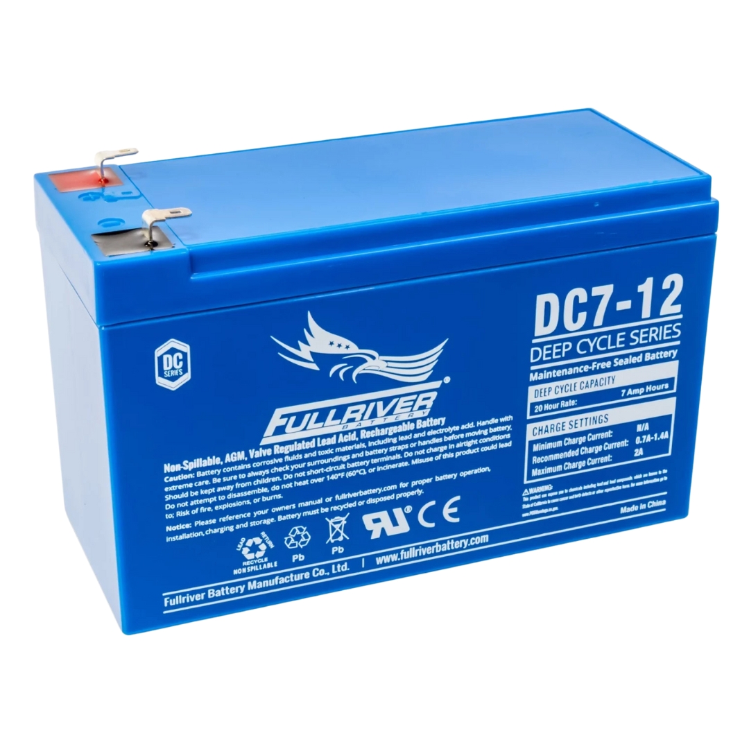 Batería Solar AGM 7Ah 12V C20 Monobloc Fullriver DC7-12