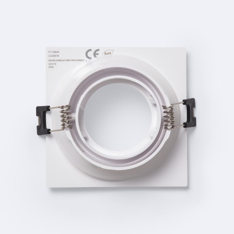Aro Downlight Cuadrado IP65 para Bombilla LED GU10 / GU5.3 Corte Ø75 mm Maxis